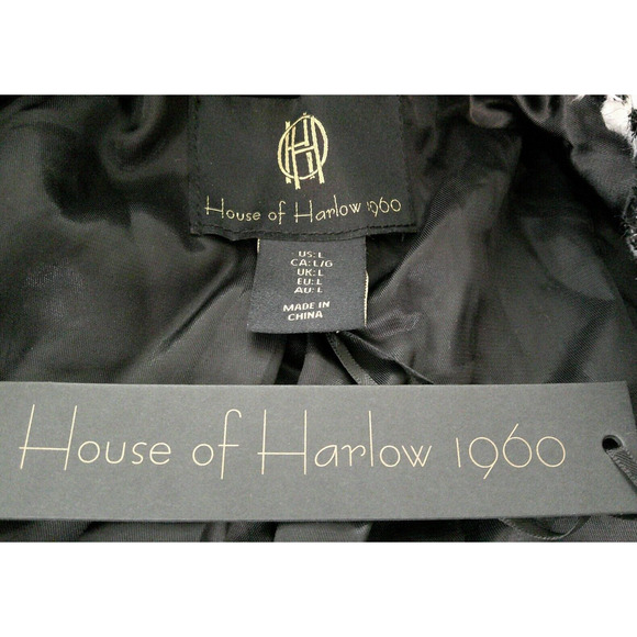 NWT House of Harlow 1960 Plaid Tweed Fringe Blazer Women’s-Large Old Money Chic - Picture 6 of 10